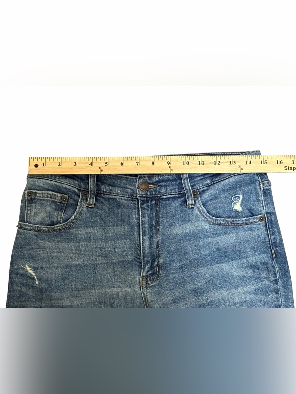 Oliver Logan Crosby Relaxed Taper Jeans Size 29p Slow Denim 29 Petite Crop Frey - Picture 12 of 12